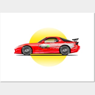 Vin Diesel Mazda RX7 Veil Side Posters and Art